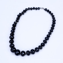 Graduate Shape From 10mm to 20mm Black Agate Necklace